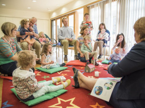 A image of a parent-toddler group at the church.